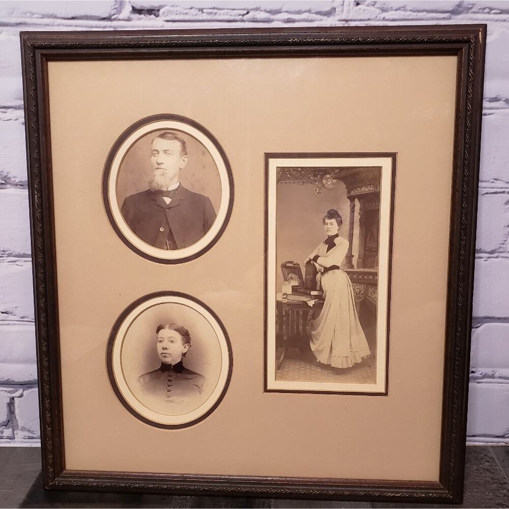 Antique Haunted Art, Sepia Tone Family Photo Collage